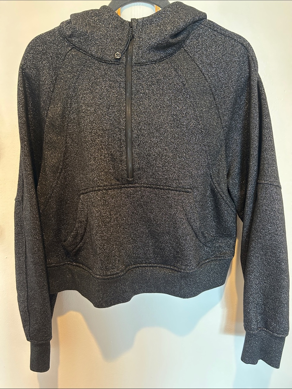 Lululemon Scuba Half Zip Hoodie Black Glitter M/L